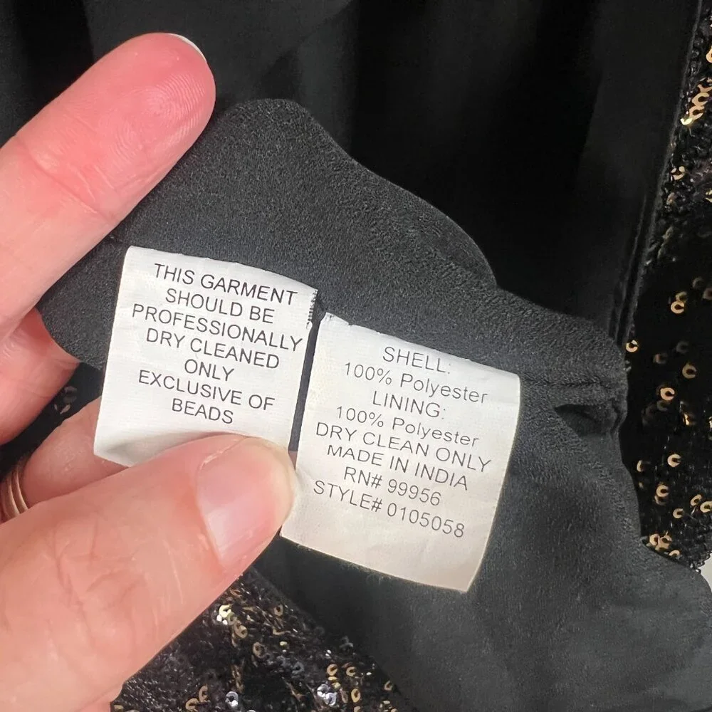 Shoshanna Sequin Zena Romper Size 6 Black Gold Party Cocktail New Years Glam